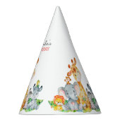 Wasserfarben Niedlich Safari Jungle Tiere Geburtst Partyhütchen (Rechts)