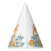 Wasserfarben Niedlich Safari Jungle Tiere Geburtst Partyhütchen (Rückseite)