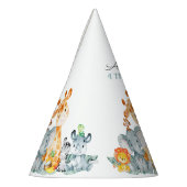 Wasserfarben Niedlich Safari Jungle Tiere Geburtst Partyhütchen (Links)