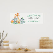 Wasserfarben Niedlich Safari Jungle Tiere Geburtst Poster (Küche)