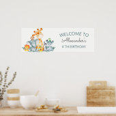 Wasserfarben Niedlich Safari Jungle Tiere Geburtst Poster (Küche)