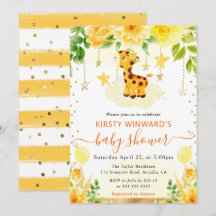 Wasserfarben Niedliche Blumengiraffe Kinderdusche
