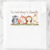 Wasserfarben Niedliche Waldtiere Cartoon Art Rechteckiger Aufkleber (Tasche)