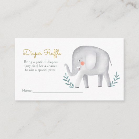 Wasserfarben Niedlicher Elephant Diaper-Umklammeru Begleitkarte (Vorderseite)