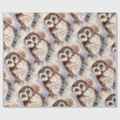 Wasserfarben Niedlicher Little Owl Bird Nature Art Geschenkpapier (Flach)