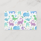 Wasserfarben Niedliches Dino Kinderdusche Windelwa Begleitkarte (Rückseite)