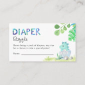 Wasserfarben Niedliches Dino Kinderdusche Windelwa Begleitkarte (Vorderseite)