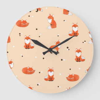 Wasserfarben: niedliches, Vintages Hintergrundmust Große Wanduhr