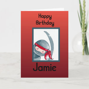 Wasserfarben-Ninja, Geburtstagskarte Karte
