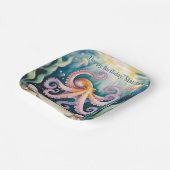 Wasserfarben-Oktopus-Kindergeburtstagsfeier Pappteller (Gewinkelt)