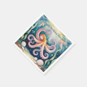 Wasserfarben-Oktopus-Kindergeburtstagsfeier Serviette (Ecke)