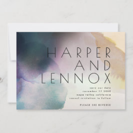 Wasserfarben Ombre Modern QR-Code Save the Date Einladung