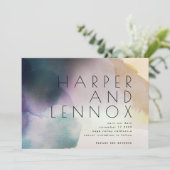 Wasserfarben Ombre Modern QR-Code Save the Date Einladung (Stehend Vorderseite)