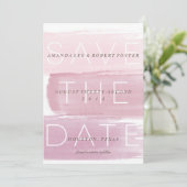 Wasserfarben Ombre Streifen Save the Date (Stehend Vorderseite)