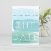 Wasserfarben Ombre Streifen Save the Date (Stehend Vorderseite)