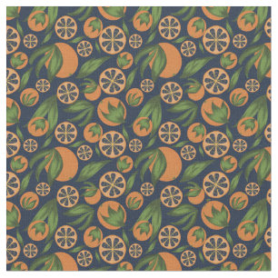 Wasserfarben Orange Blue Frucht Muster Stoff