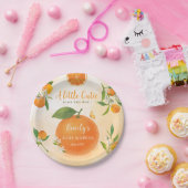 Wasserfarben Orange & Blume Kinderdusche Pappteller (Party)