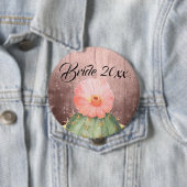 Wasserfarben Orange Cactus Bloom Wedding Button (Beispiel)