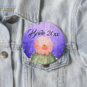 Wasserfarben Orange Cactus Bloom Wedding Button (Beispiel)