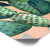 Wasserfarben-Orange-Kaktus Südwestposter Poster (Ecke)