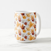 WASSERFARBEN ORANGE RED WHITE FALL AUTUMN BLÖCKE KAFFEETASSE (VorderseiteRechts)
