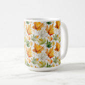 WASSERFARBEN ORANGE YELLOW GREEN FALL AUTUMN LEAVE KAFFEETASSE (VorderseiteRechts)
