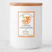 Wasserfarben-Orangecello für ein kleines Flaschene Lebensmitteletikett (Vorderseite)