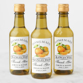 Wasserfarben Orangecello Wedding Danke Mini Weinetikett (Flaschen)