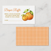 Wasserfarben Orangen Babydusche Karierte Windelwin Begleitkarte (Vorne/Hinten)