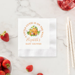 Wasserfarben Orangen Blütendusche Kleine Süsse B Serviette