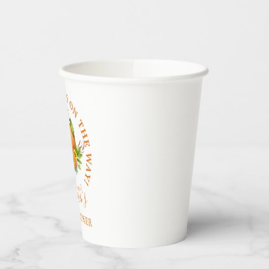 Wasserfarben Orangen Blütendusche Kleine Süsse Bab Pappbecher (Links)