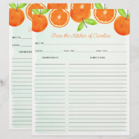 Wasserfarben-Orangen Doppelrezept Binder-Einlage