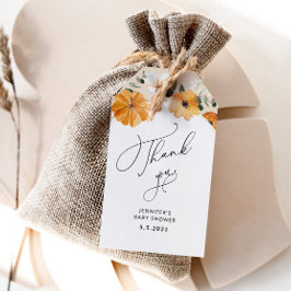 Wasserfarben Orangenkürbis fallen danke Ihnen Tag Geschenkanhänger