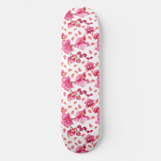 Wasserfarben - Orchideen 2 Skateboard (Vorderseite)