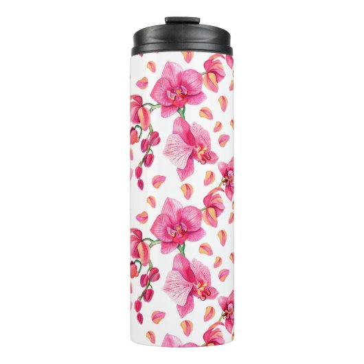 Wasserfarben - Orchideen 2 Thermosbecher (Vorderseite)