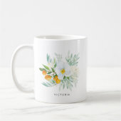 Wasserfarben Orchideen & Kumquats Bouquet Bridesma Kaffeetasse (Links)