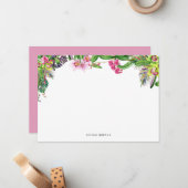 Wasserfarben Orchideen l Whimsical Perzona Mitteilungskarte (Vorderseite/Rückseite Beispiel)