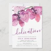 Wasserfarben Orchideen Lila Dedication Einladung (Vorderseite)