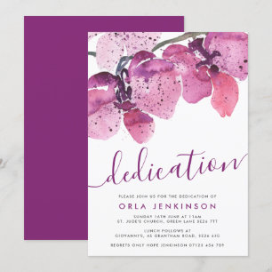 Wasserfarben Orchideen Lila Dedication Einladung