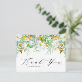 Wasserfarben Orchideen und Kumquats Garland Vielen Postkarte (Stehend Vorderseite)