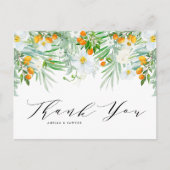 Wasserfarben Orchideen und Kumquats Garland Vielen Postkarte (Vorderseite)