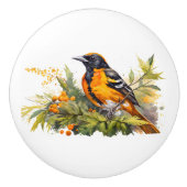 Wasserfarben-Oriole auf Branchen und Berries Keramikknauf (Vorderseite)