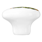 Wasserfarben-Oriole auf Branchen und Berries Keramikknauf (Seitenansicht)