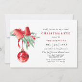 Wasserfarben Ornament Holiday CHRISTMAS EVE Einladung (Vorderseite)