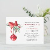 Wasserfarben Ornament Holiday CHRISTMAS EVE Einladung (Stehend Vorderseite)