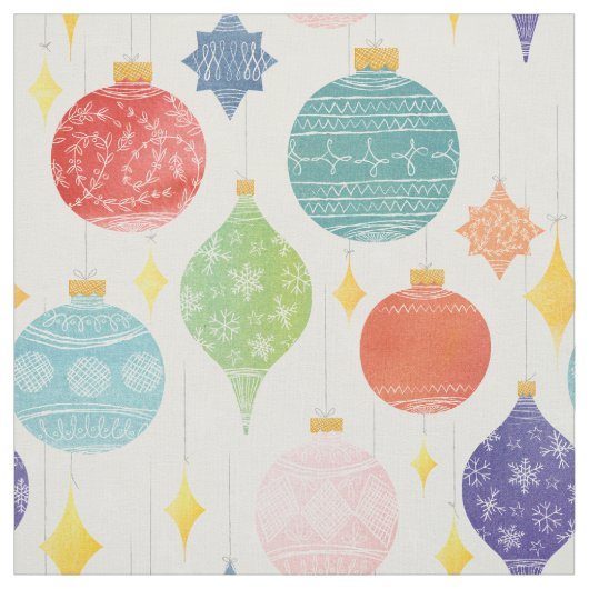 Wasserfarben Ornament Weihnachtsfeiertag Gemustert Stoff (Muster)