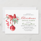 Wasserfarben-Ornament Weihnachtsfest im Unternehme Einladung (Vorderseite)