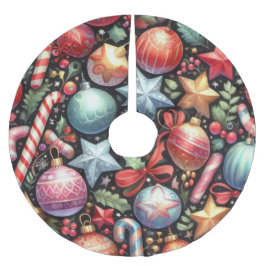 Wasserfarben Ornamente Sterne Weihnachtsfest Polyester Weihnachtsbaumdecke