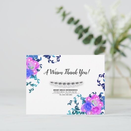 Wasserfarben Orthodontist Braces Danke Postcard Postkarte (Stehend Vorderseite)