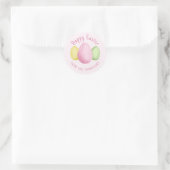 Wasserfarben-Oster-Eier Frohe Ostern Rosa Runder Aufkleber (Tasche)